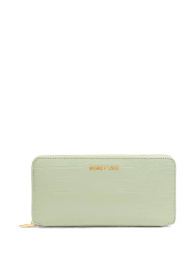 Bimba Y Lola Crocodile-effect Zip-around Wallet In Green