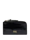 Bimba Y Lola Crocodile-effect Zip Purse In Black