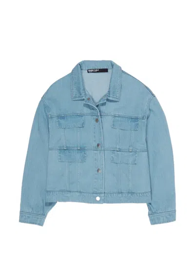 Bimba Y Lola Cropped Denim Jacket In Blue