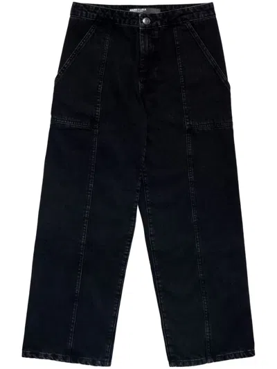 Bimba Y Lola Cropped Straight-leg Jeans In Black