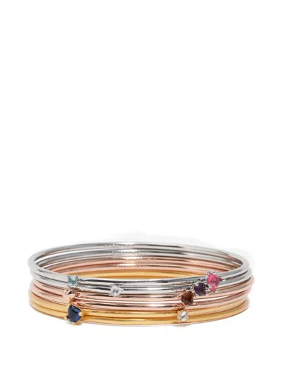 Bimba Y Lola Crystal Bracelet (set Of Six) In Silver