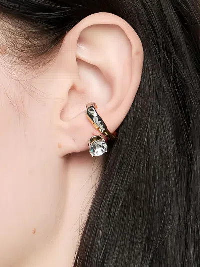 Bimba Y Lola Crystal-embellished Ear Cuff In Metallic