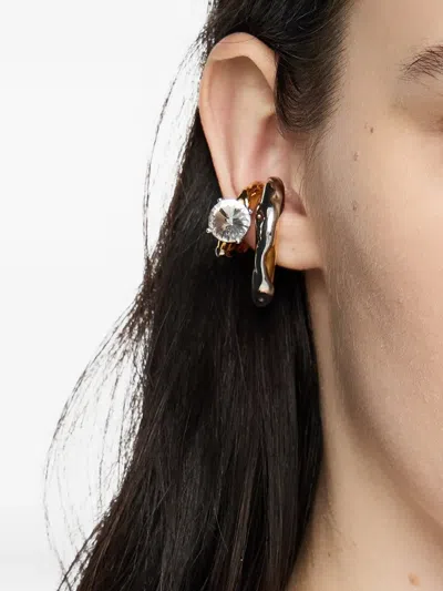 Bimba Y Lola Crystal-embellished Ear Cuffs In Gold