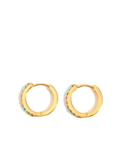 Bimba Y Lola Crystal-embellished Hoop Earrings In Gold