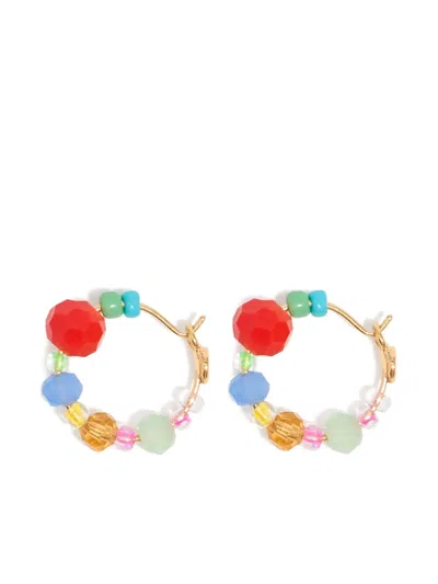 Bimba Y Lola Crystal-embellished Hoop Earrings In Gold