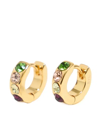 Bimba Y Lola Crystal-embellished Hoop Earrings In Gold