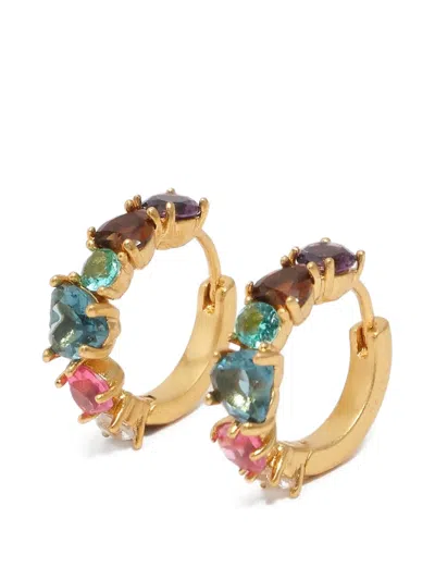 Bimba Y Lola Crystal-embellished Hoop Earrings In Gold