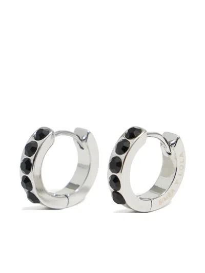 Bimba Y Lola Crystal-embellished Hoop Earrings In Silver