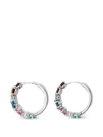 Bimba Y Lola Crystal-embellished Hoop Earrings In Silver
