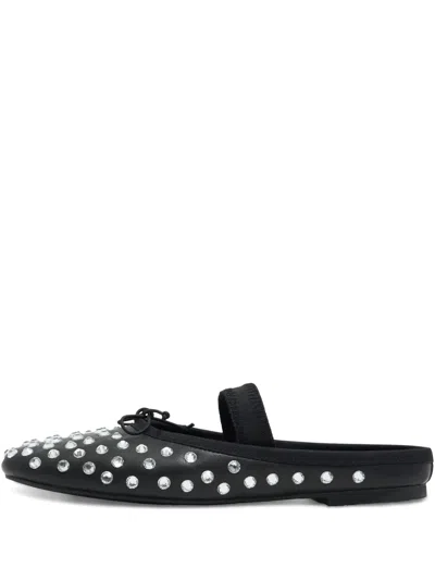 Bimba Y Lola Crystal-embellished Leather Ballerina Shoes