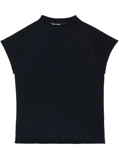 Bimba Y Lola Crystal-embellished Top In Black