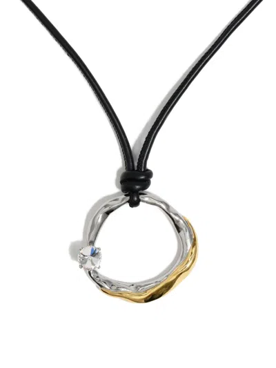 Bimba Y Lola Crystal-embellishment Cord Necklace In Black