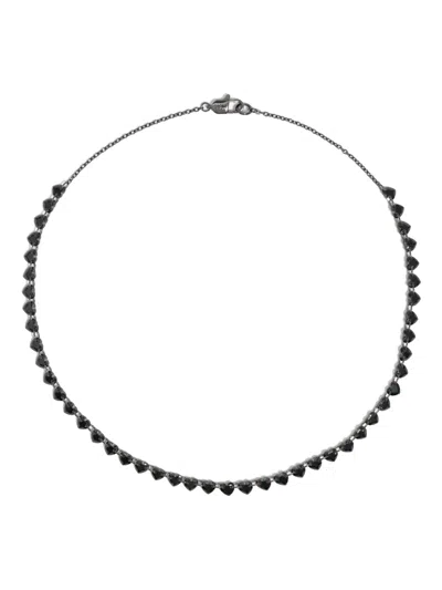 Bimba Y Lola Crystal-heart Necklace In Black