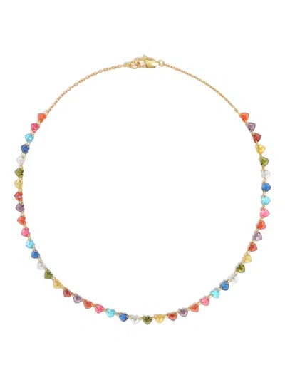 Bimba Y Lola Crystal-heart Necklace In Gold