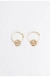Bimba Y Lola Crystal Logo Hoop Earrings In Gold