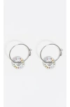 Bimba Y Lola Crystal Logo Hoop Earrings In Silver