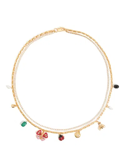 Bimba Y Lola Crystal Necklace In Gold