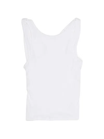 Bimba Y Lola Cut-out Ribbed Top In White