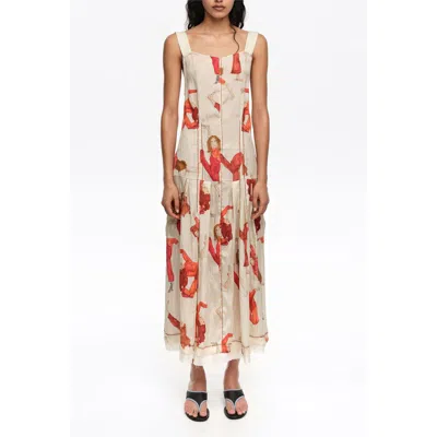 Bimba Y Lola Dancers A-line Strappy Dress In Neutral