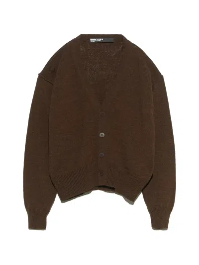 Bimba Y Lola Dark Brown Wool Cardigan