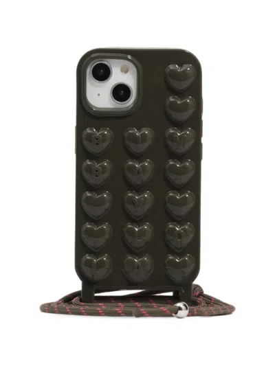 Bimba Y Lola Dark Green Shiny Silicone Case For Iphone 15 In Black