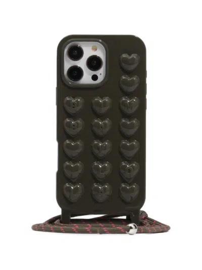 Bimba Y Lola Dark Green Shiny Silicone Case For Iphone 15 Pro Max In Black
