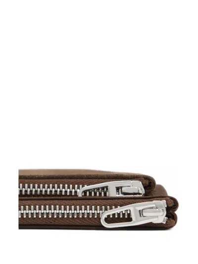 Bimba Y Lola Dark Khaki Cotton And Suede Pocket Purse In Brown