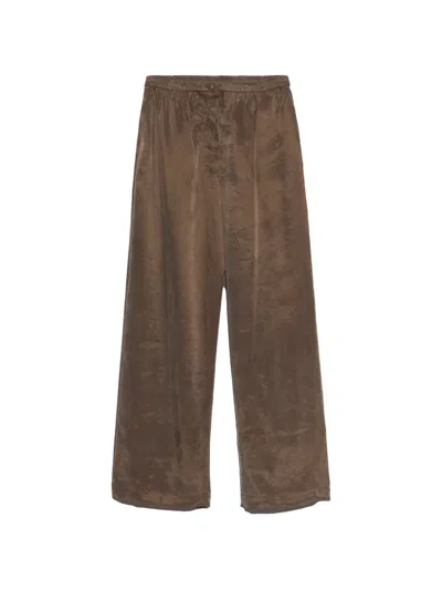 Bimba Y Lola Dark Olive Green Flowy Jogger Pants In Multi