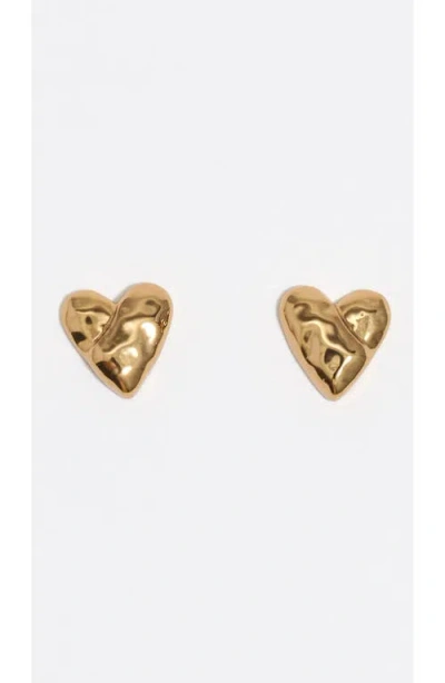 BIMBA Y LOLA BIMBA Y LOLA DARK TEXTURED HEART EARRINGS