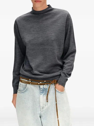Bimba Y Lola Dark-gray Merino Wool Turtleneck Sweater