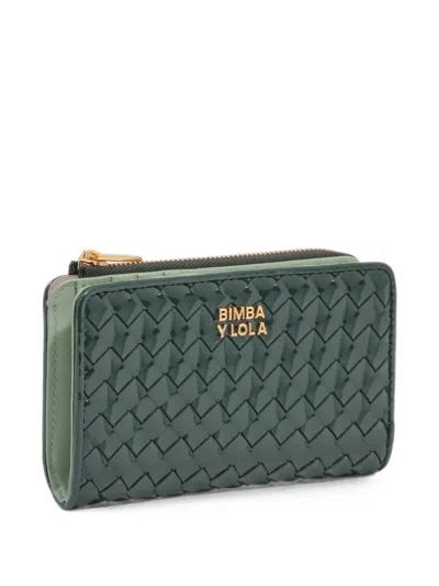 Bimba Y Lola Dark-green Plaited Compact Purse