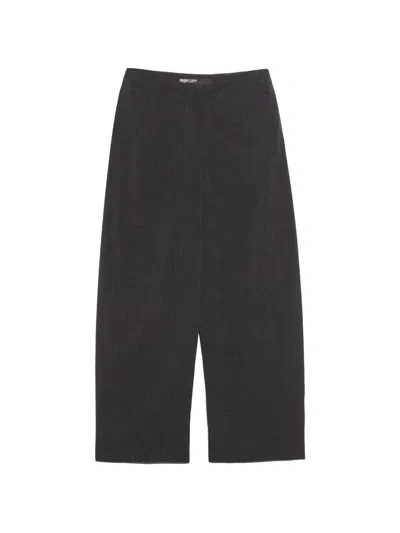 Bimba Y Lola Dark-grey-melange Barrel-leg Trousers In Gray