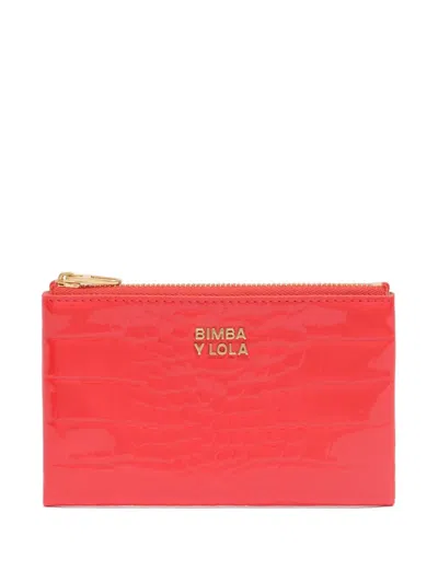 Bimba Y Lola Debossed Zip Wallet In Red