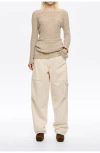 Bimba Y Lola Denim Trousers With Zips In Neutral