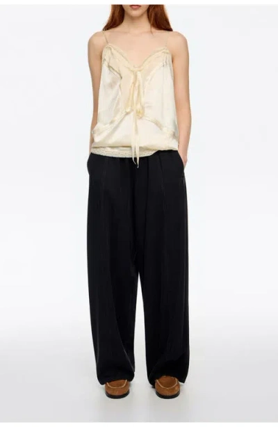 Bimba Y Lola Denim Wide Leg Trousers In Neutral