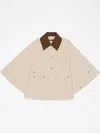 Bimba Y Lola Detachable-collar Cape In Neutrals