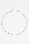 Bimba Y Lola Dice Logo Double-layer Necklace In Metallic