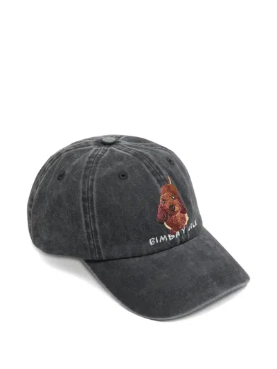 Bimba Y Lola Dog-embroidered Cap In Gray