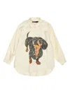 Bimba Y Lola Dog Print Buttoned Shirt In Neutral