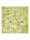 Bimba Y Lola Dog-sketch Scarf In Yellow
