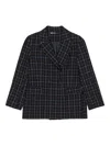 Bimba Y Lola Double-breasted Checked Blazer In Blue