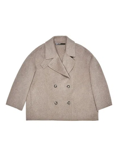 Bimba Y Lola Double-breasted Wool Jacket In Brown