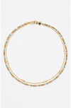 Bimba Y Lola Double-layer Crystals Logo Chain Necklace In Gold