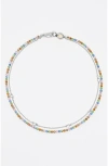 Bimba Y Lola Double-layer Crystals Logo Chain Necklace In Multi