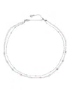 Bimba Y Lola Dice Logo Double-layer Necklace In Silver