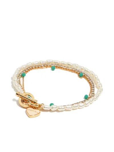 Bimba Y Lola Double-layer Heart-charm Bracelet In Gold