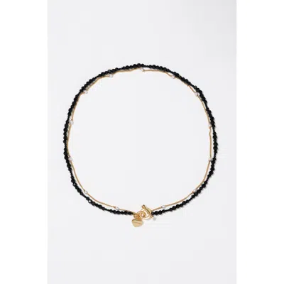 BIMBA Y LOLA BIMBA Y LOLA DOUBLE-LAYER HEART LOGO CHAIN CRYSTALS NECKLACE