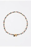 Bimba Y Lola Double-layer Heart Logo Chain Stones Necklace In Multi