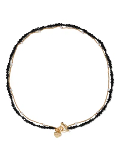 Bimba Y Lola Double-layer Heart-logo Necklace In Gold