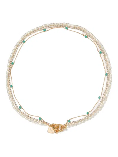 Bimba Y Lola Double-layer Heart-logo Necklace In Silver